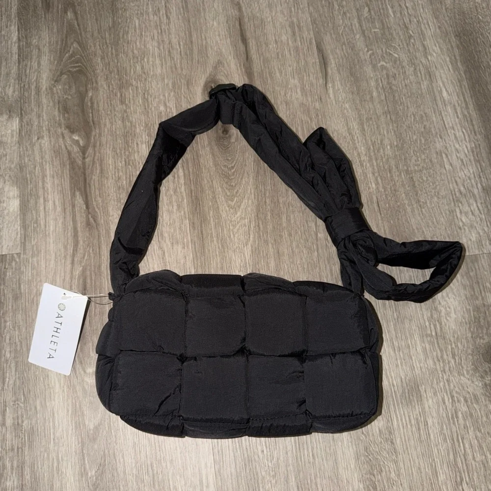 Athleta woven square puff crossbody bag